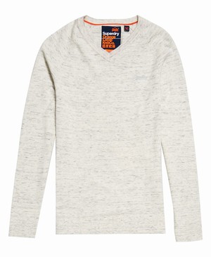 Superdry Orange Label Cotton Vee Férfi Ugró Fehér | YPVKQ1509